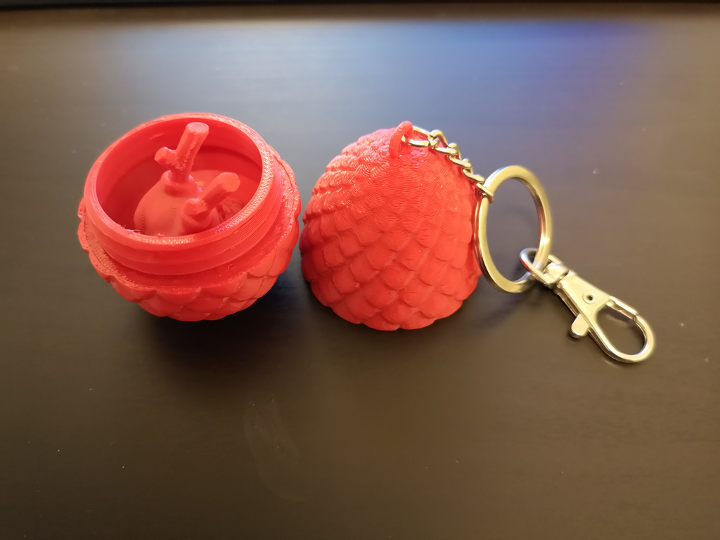Threaded Dragon Egg with Keychain hole