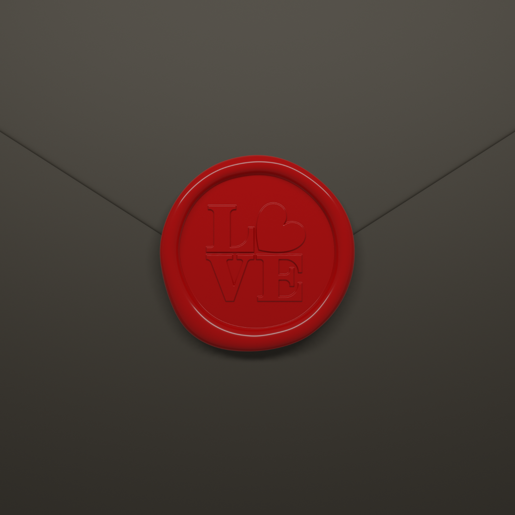 Sealing wax stamp for wedding invitation