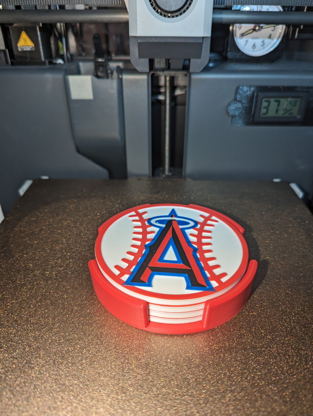 Los Angeles Angels Four Drink Coasters With Holder