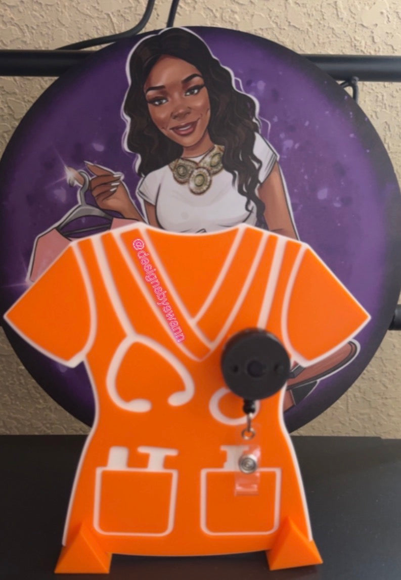 Scrub Top Badge Reel Holder