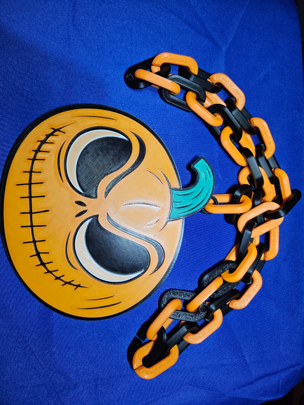 Jack Skellington Halloween Pumpkin Emblem Chain