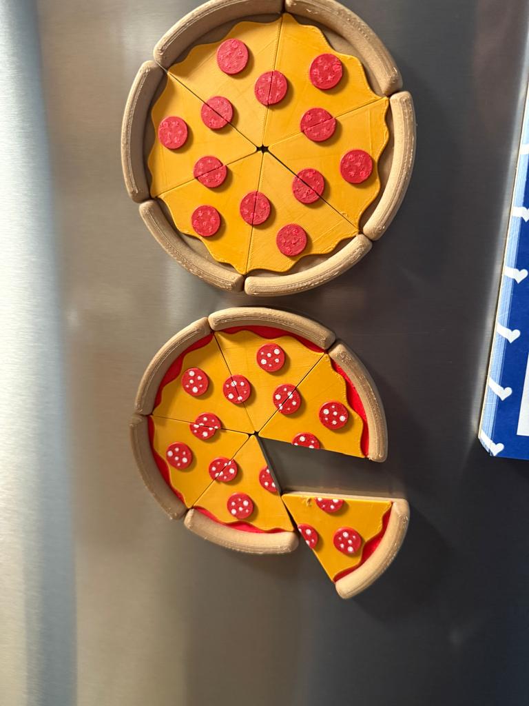 Pepperoni Pizza Fridge Magnet with Sauce