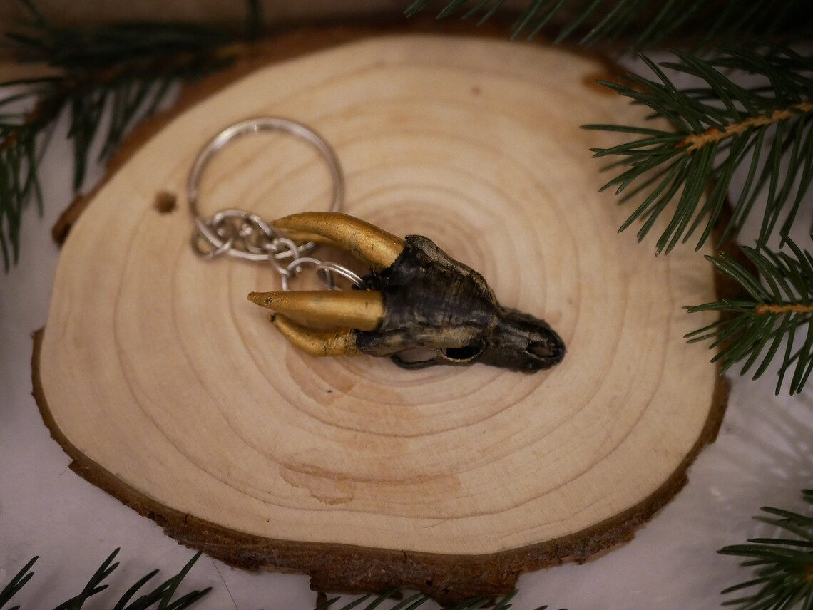 Dragon skull necklace keychain earring