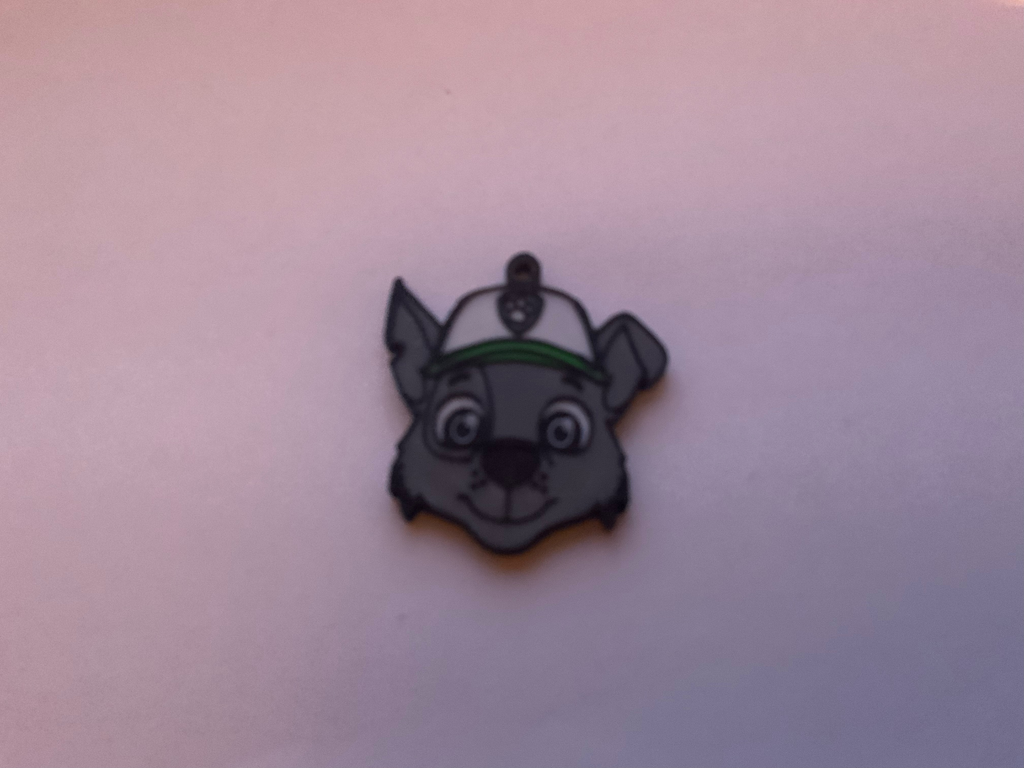 paw patrol rocky keychain \ necklace charm