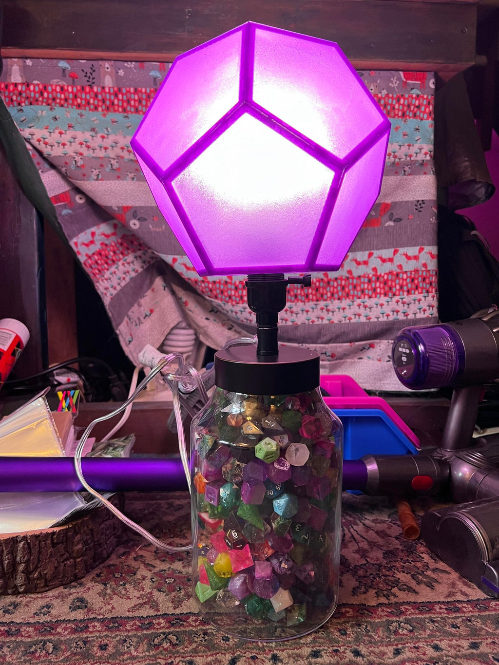 Dodecahedron Lampshade - resized base for E26 Bulbs