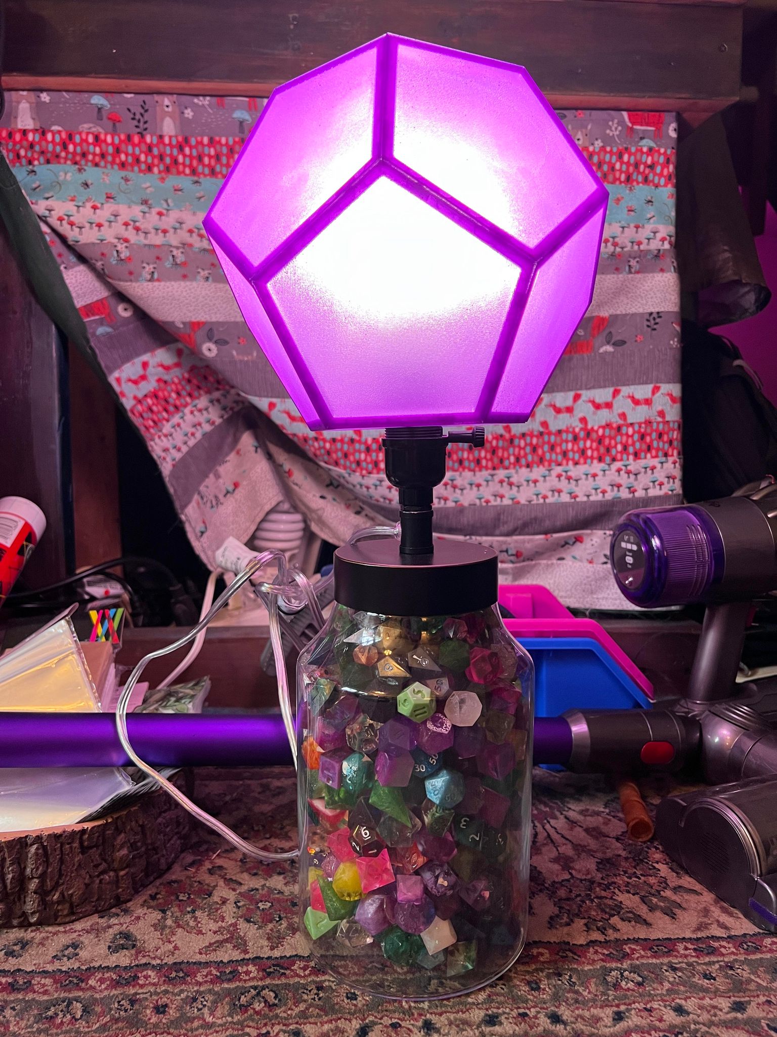 Dodecahedron Lampshade - resized base for E26 Bulbs