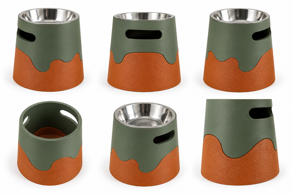 Wavy Elevated pet bowl riser