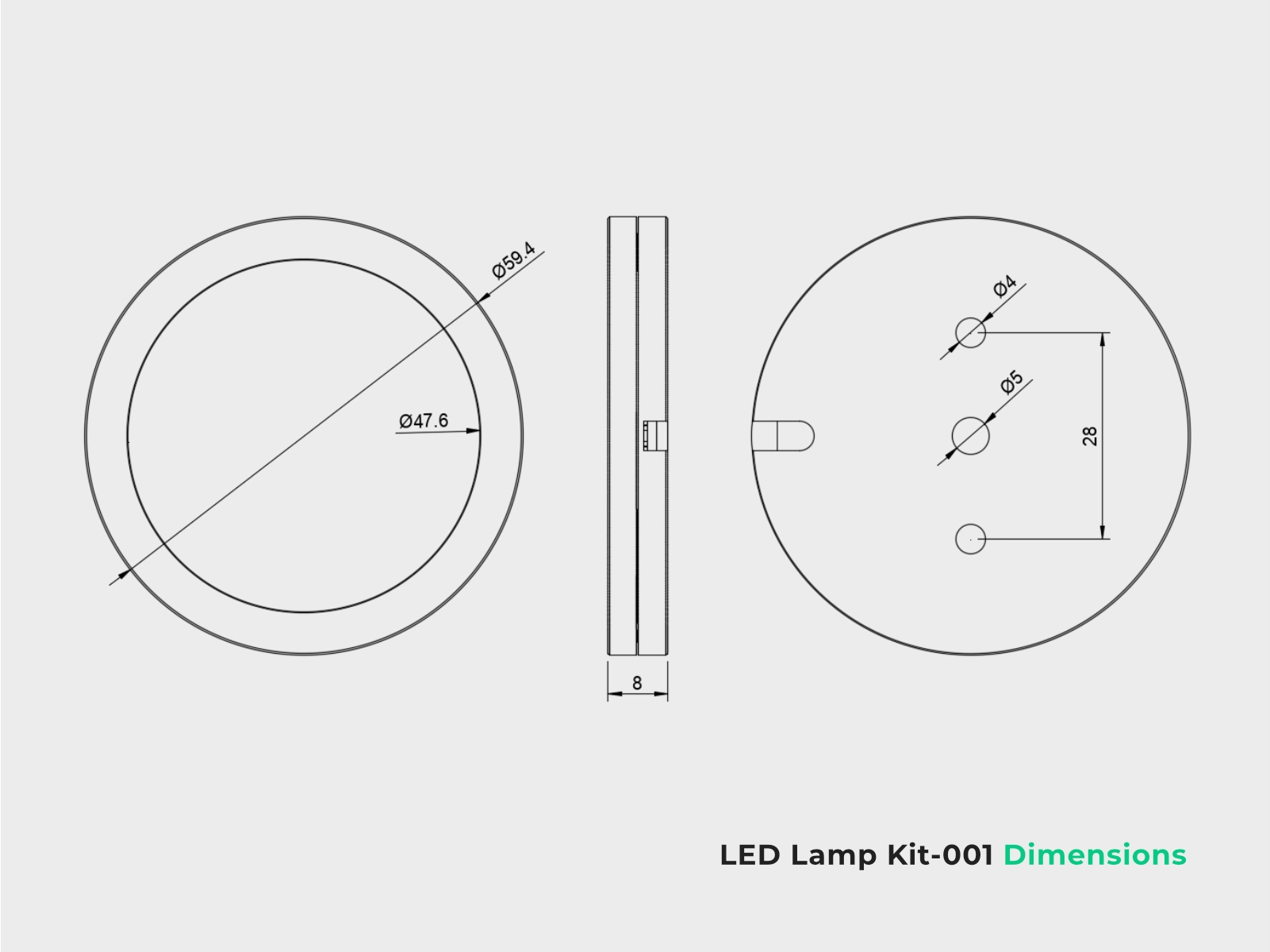 LED Lamp Kit-001 - CAD model ( .step, .f3d files )