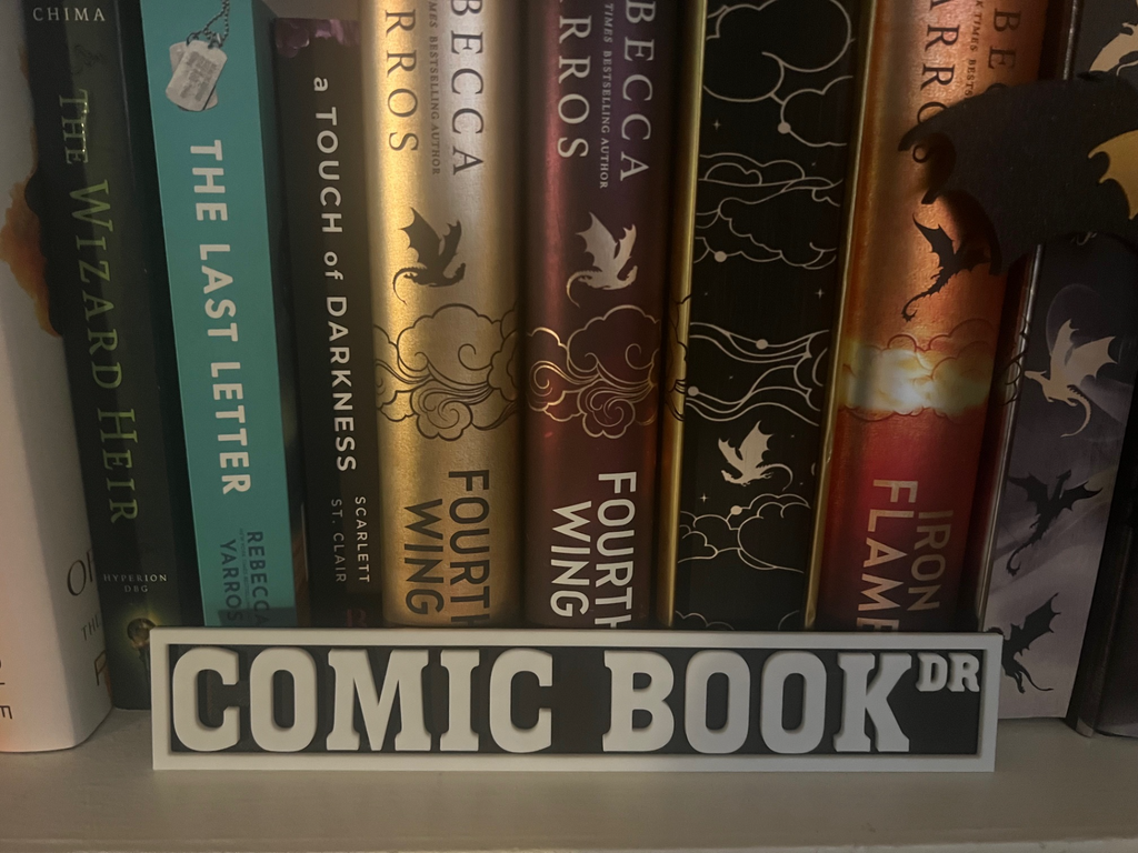 Bookshelf Sign – Comic Book Dr – Street Sign