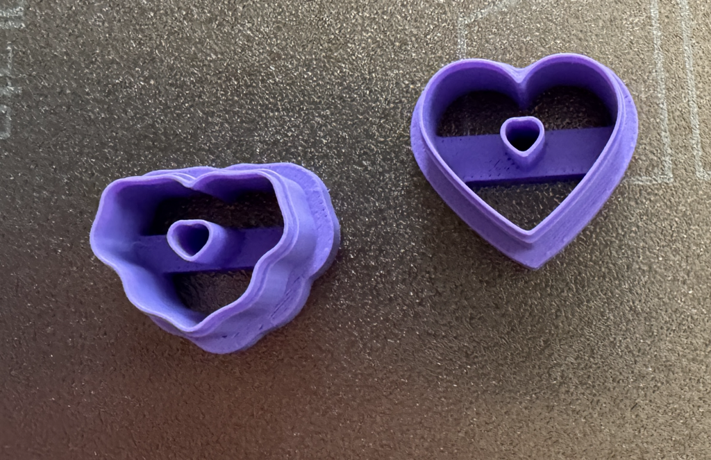 Heart donut and icing polymer clay cutter *sharp*