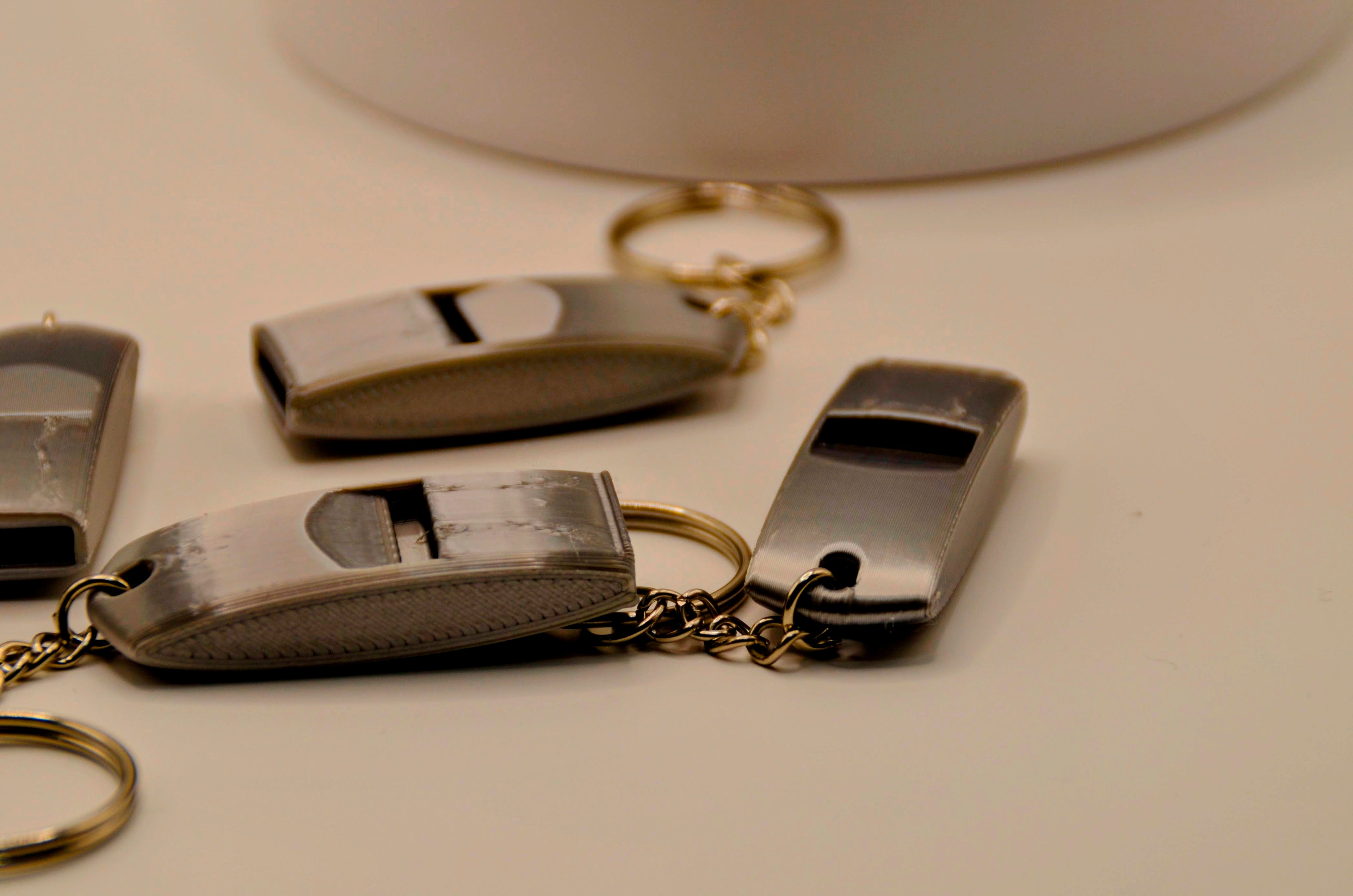 Extremely loud and compact emergency whistle