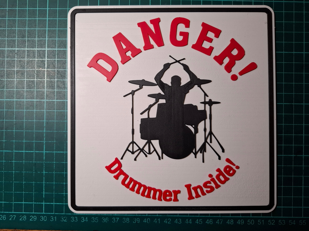 Drummer Inside Wall Sign