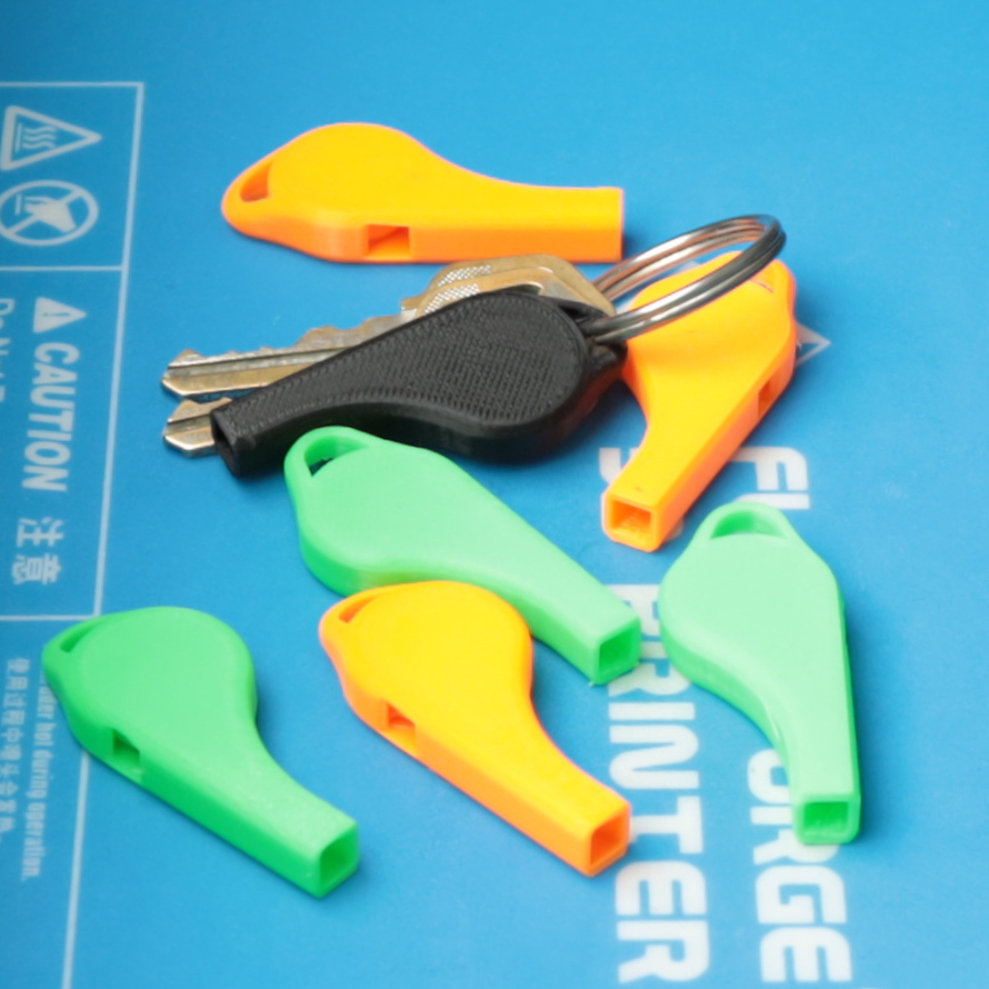 Slim Profile Keychain Whistle (a.k.a. Rape Whistle) 14.5 minute print