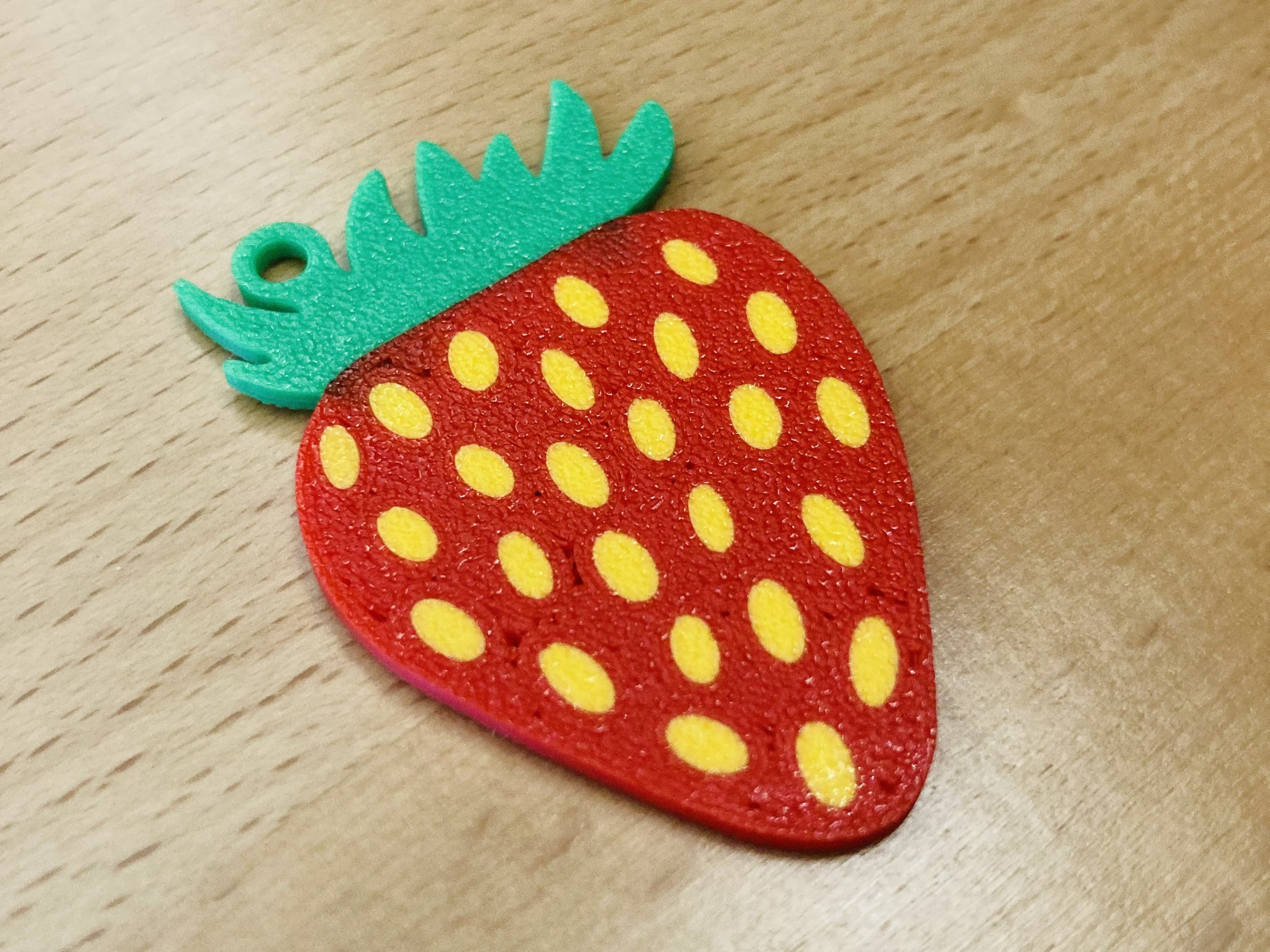 Strawberry Keychain - High and Low Detail Versions