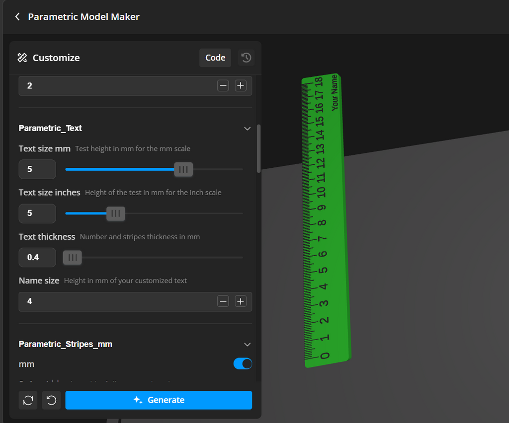 Customizable ruler generator V2