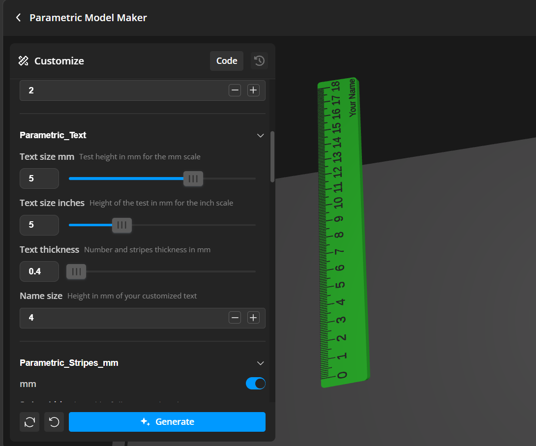 Customizable ruler generator V2