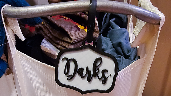 Laundry Basket Signs Clean, Dirty, Darks, Whites, Towels