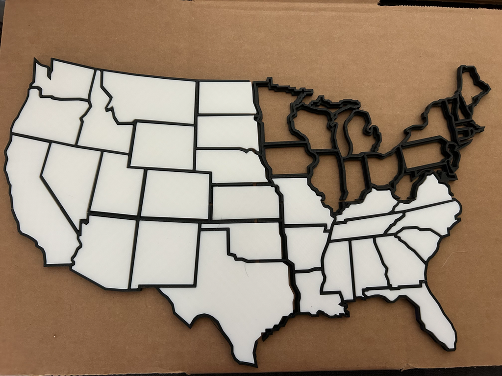 USA Frame Map w Individual Pieces, States Traveled