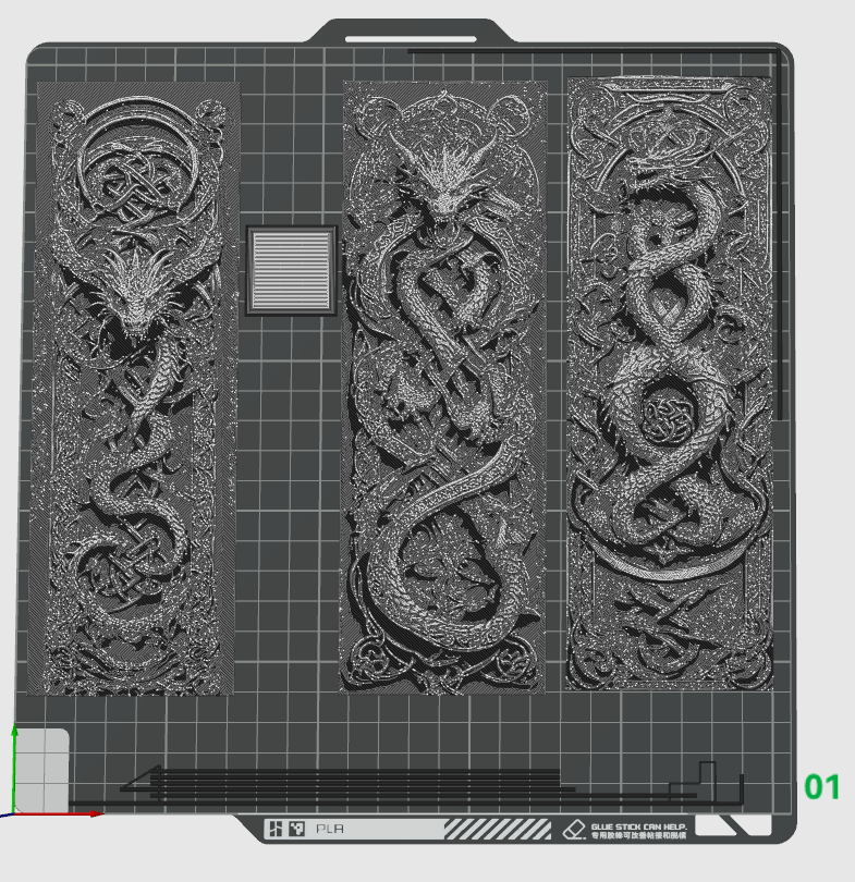 Celtic Dragon Knot Designs - Set of 3 Bookmarks