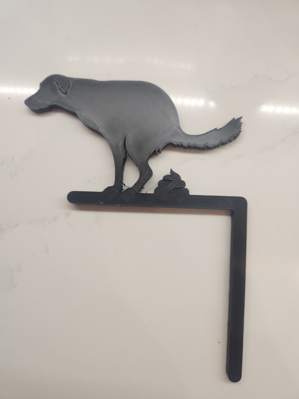 Pooping Dog Door Frame Sign