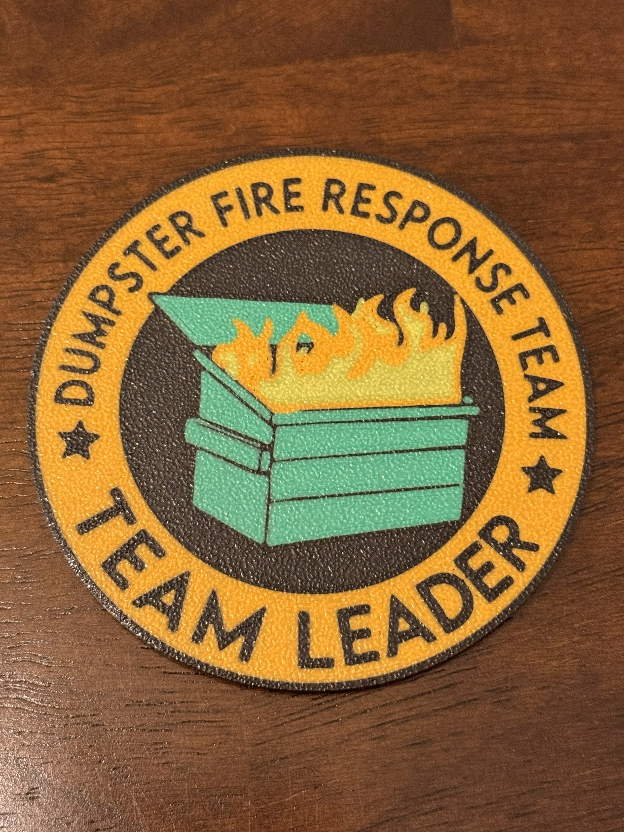 Dumpster Fire Response Team - Team Leader Coasters