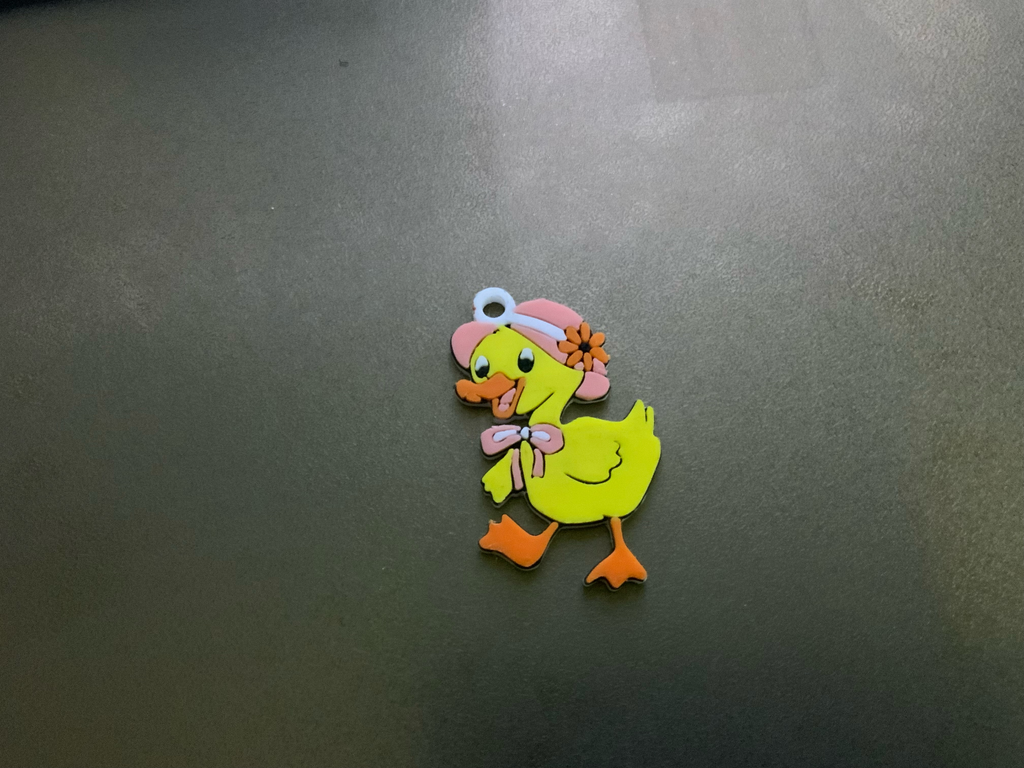cute animal ,edwina the duck multicolor keychain / necklace charm (free for commercial use)