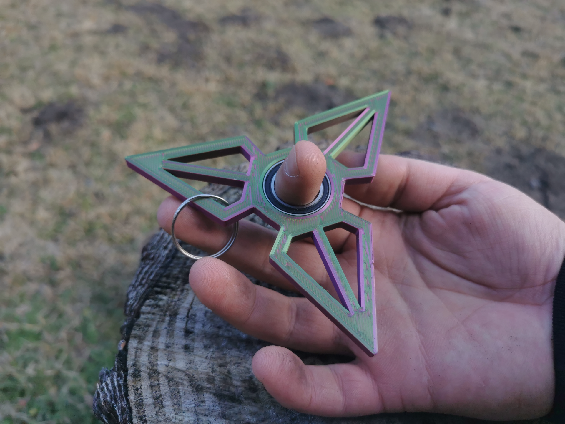 Triangle Shuriken Keychain