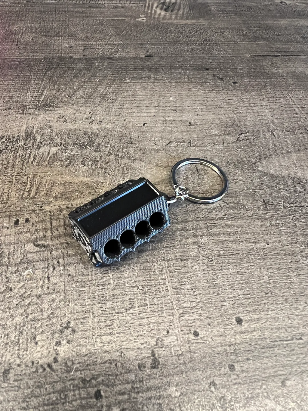 V8 engine block keychain
