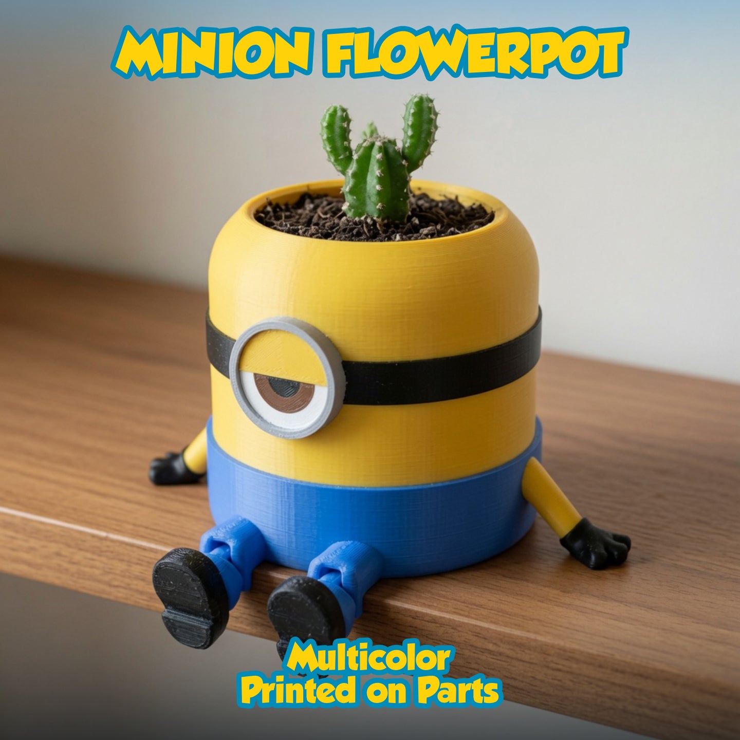 Minion planter, multicolored and in parts, flexi