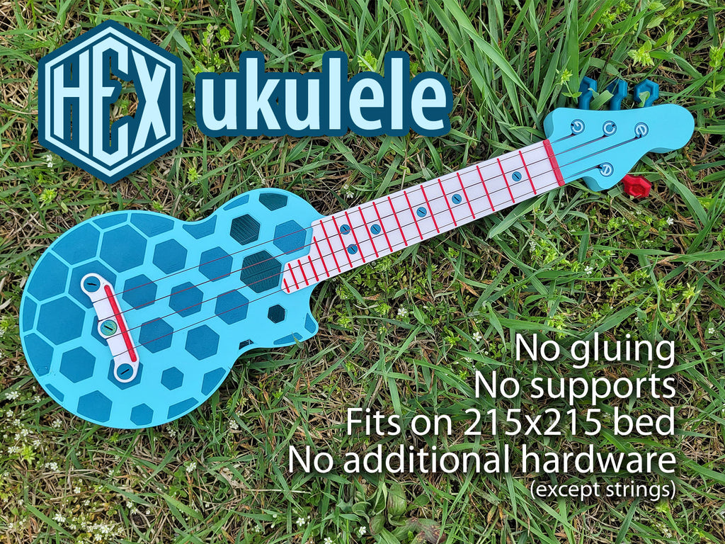 Hex ukulele - fully printable soprano