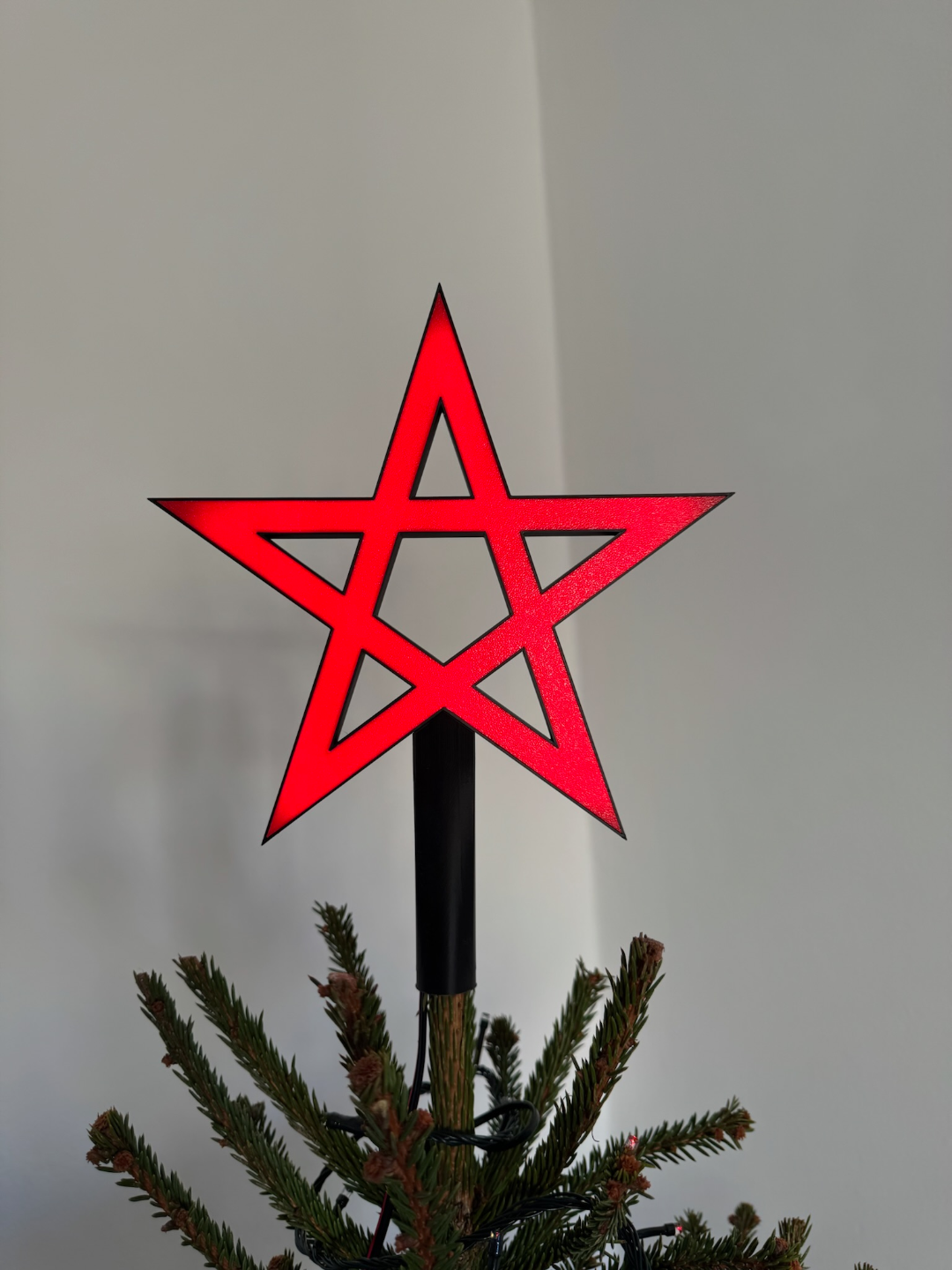 Pentagram christmas tree top STAR with led strip