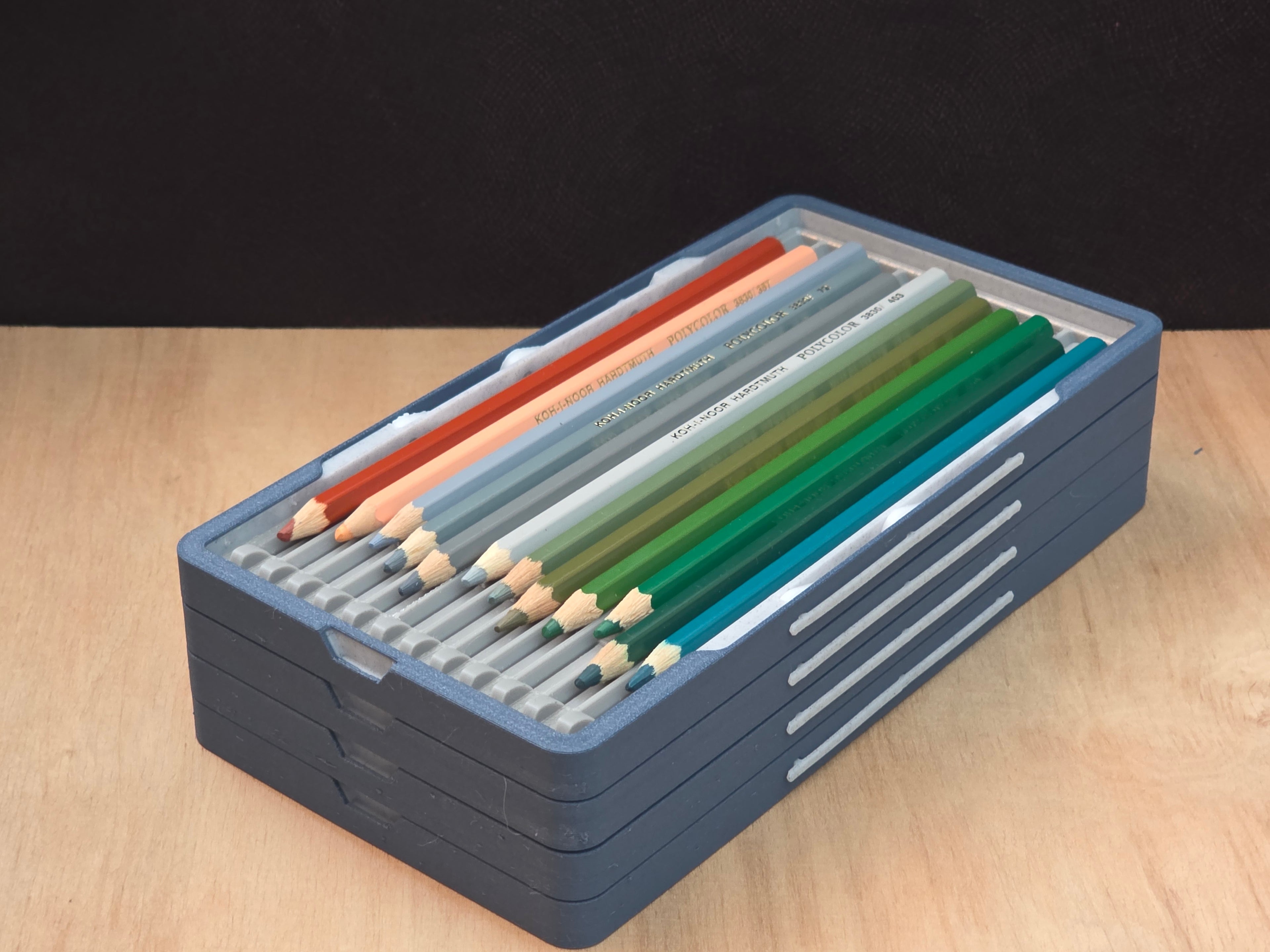 Cantilever case for 48 Pencils with Eject Buttons