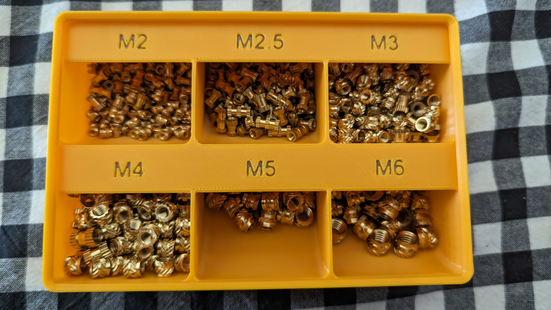 Gridfinity M2, 3, 4, 5, 6 Screw & Heated Inserts