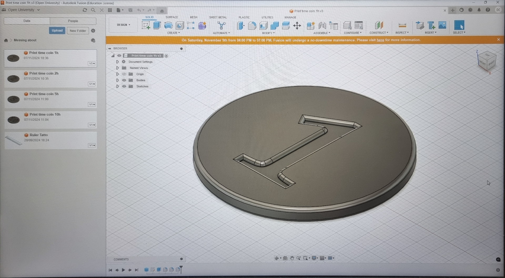 Print time Coins