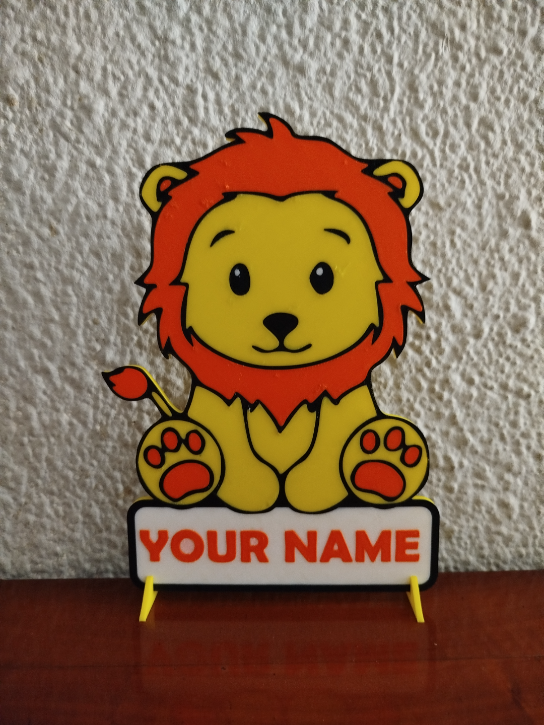 DECORATIVE LION SIGN WITH BRACKETS (EDITABLE)