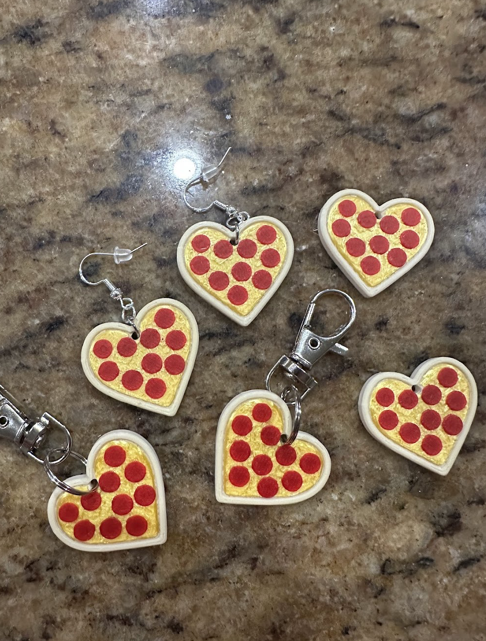 Pizza Heart Charms