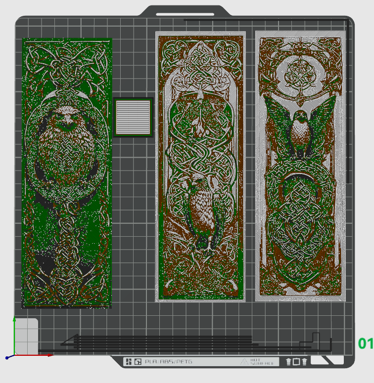 Set of 3 Celtic Knotwork Bookmarks - Symbol of the Falcon