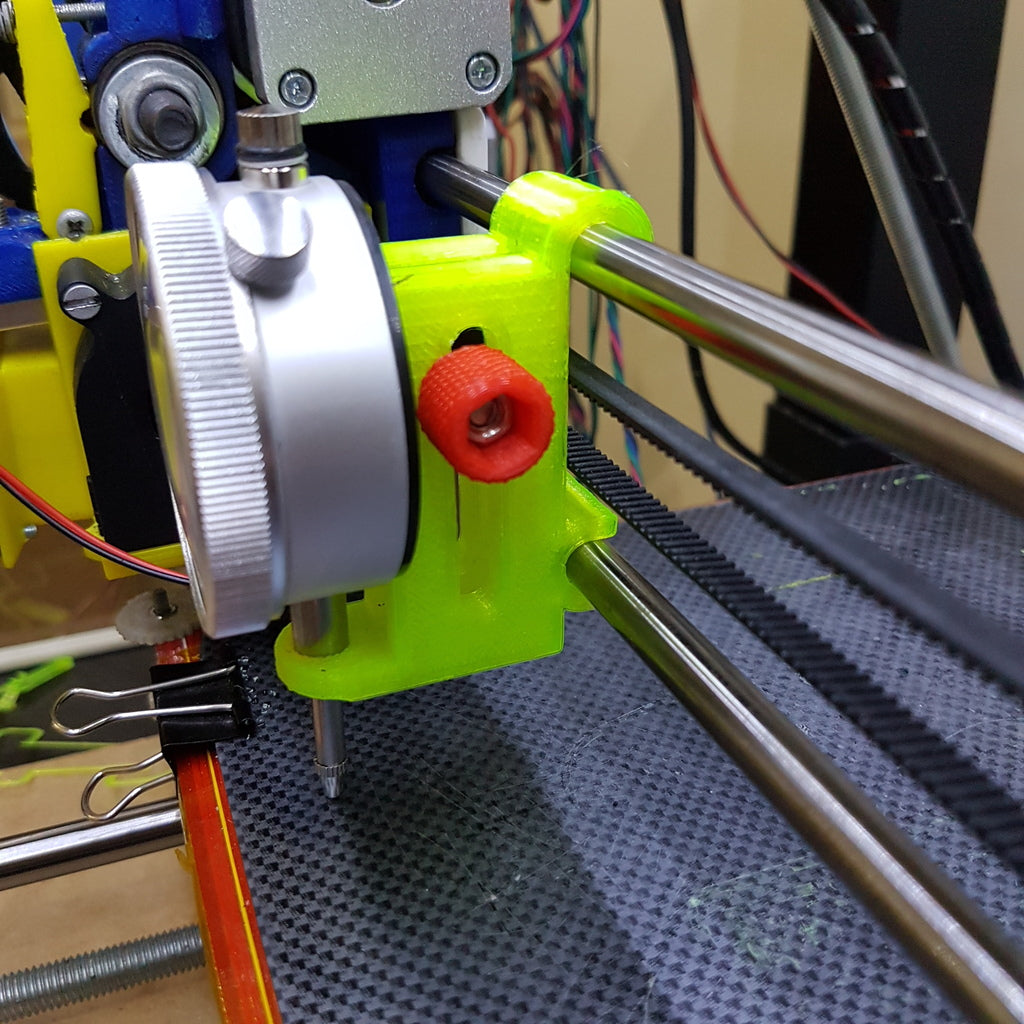 dial gauge mount for bed leveling
