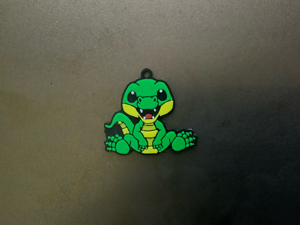 cute animal , cleo the croc multicolor keychain / necklace pendant (free for commercial use)