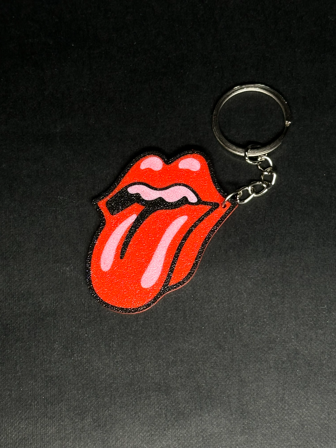 The Rolling Stones logo keychain