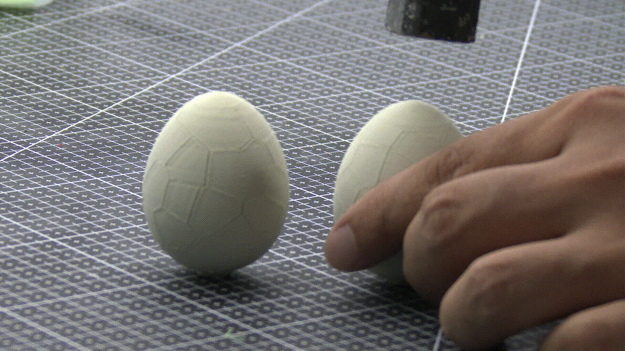 breakable Easter egg with cracks