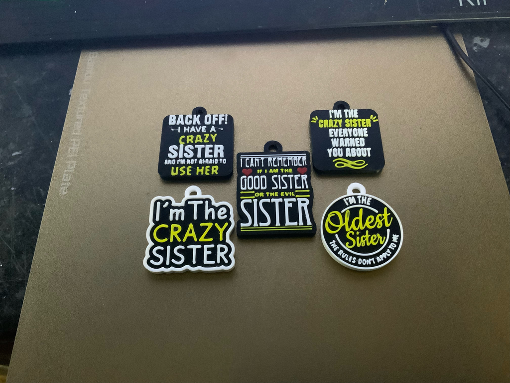 sisters set keychains/charms(free commercial)