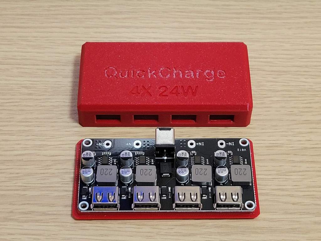 Remixed QC 4x USB board enclosure