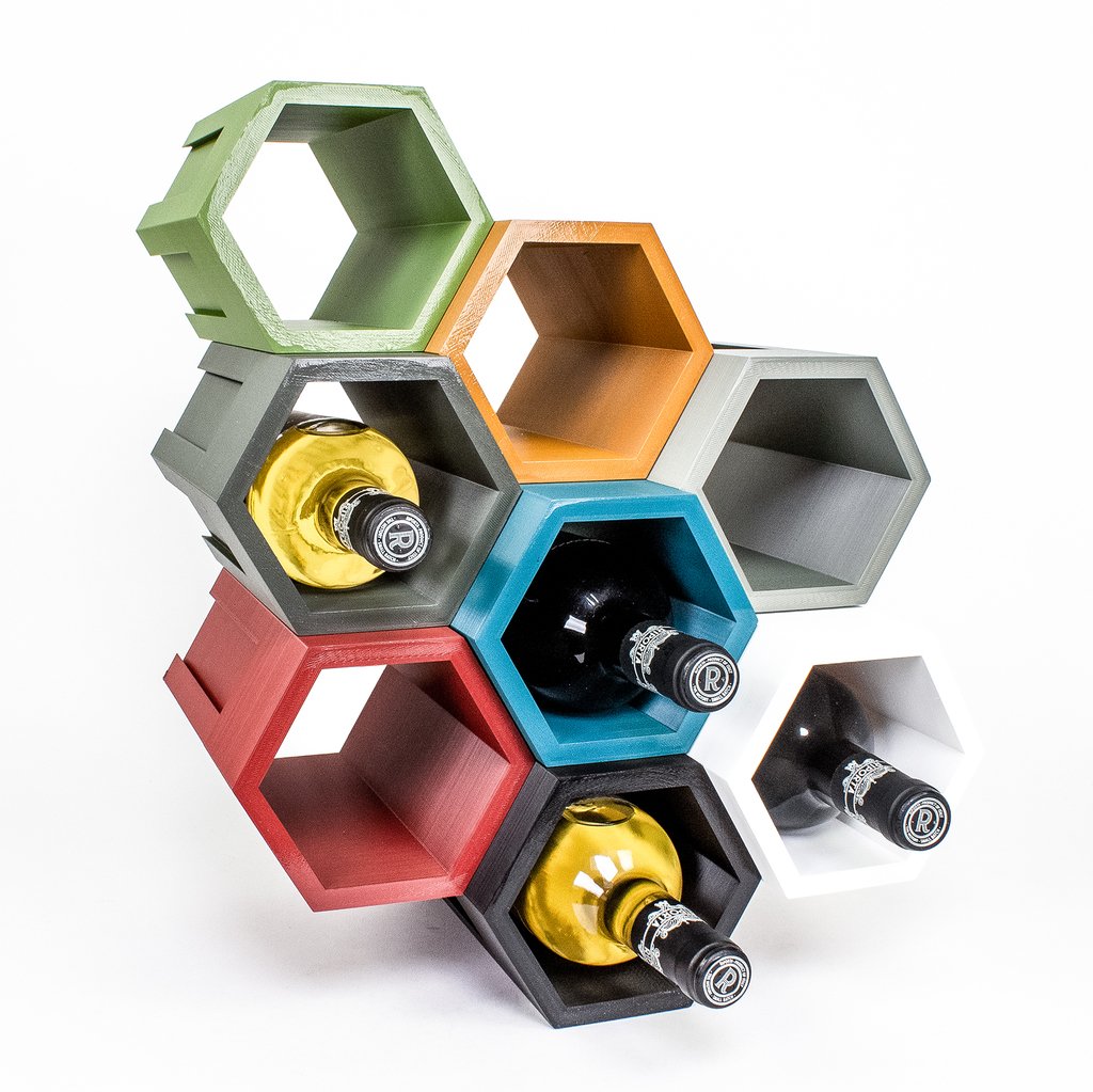 Modular Hexagon Wine Rack - Cabinet