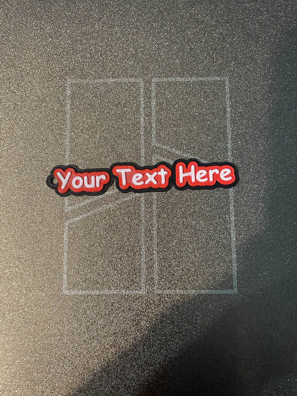Customizable text keychain