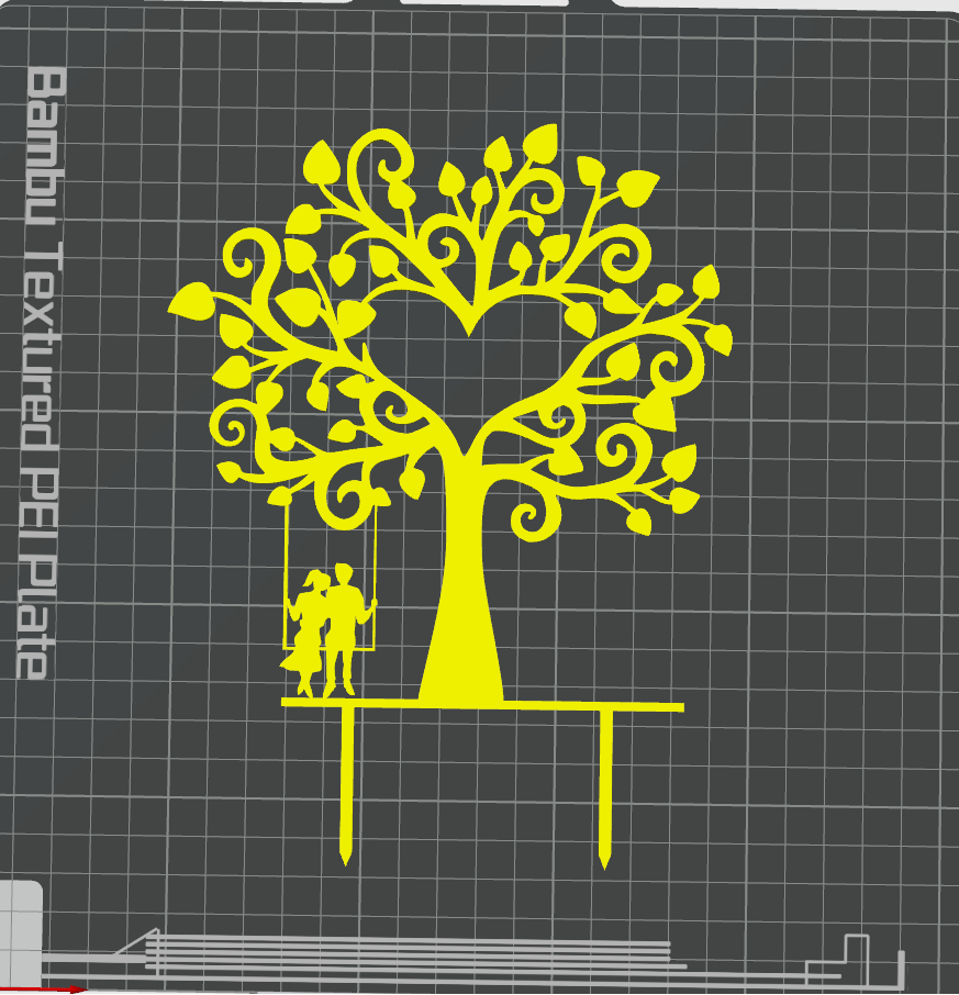 Tree with hearts and swing, topper