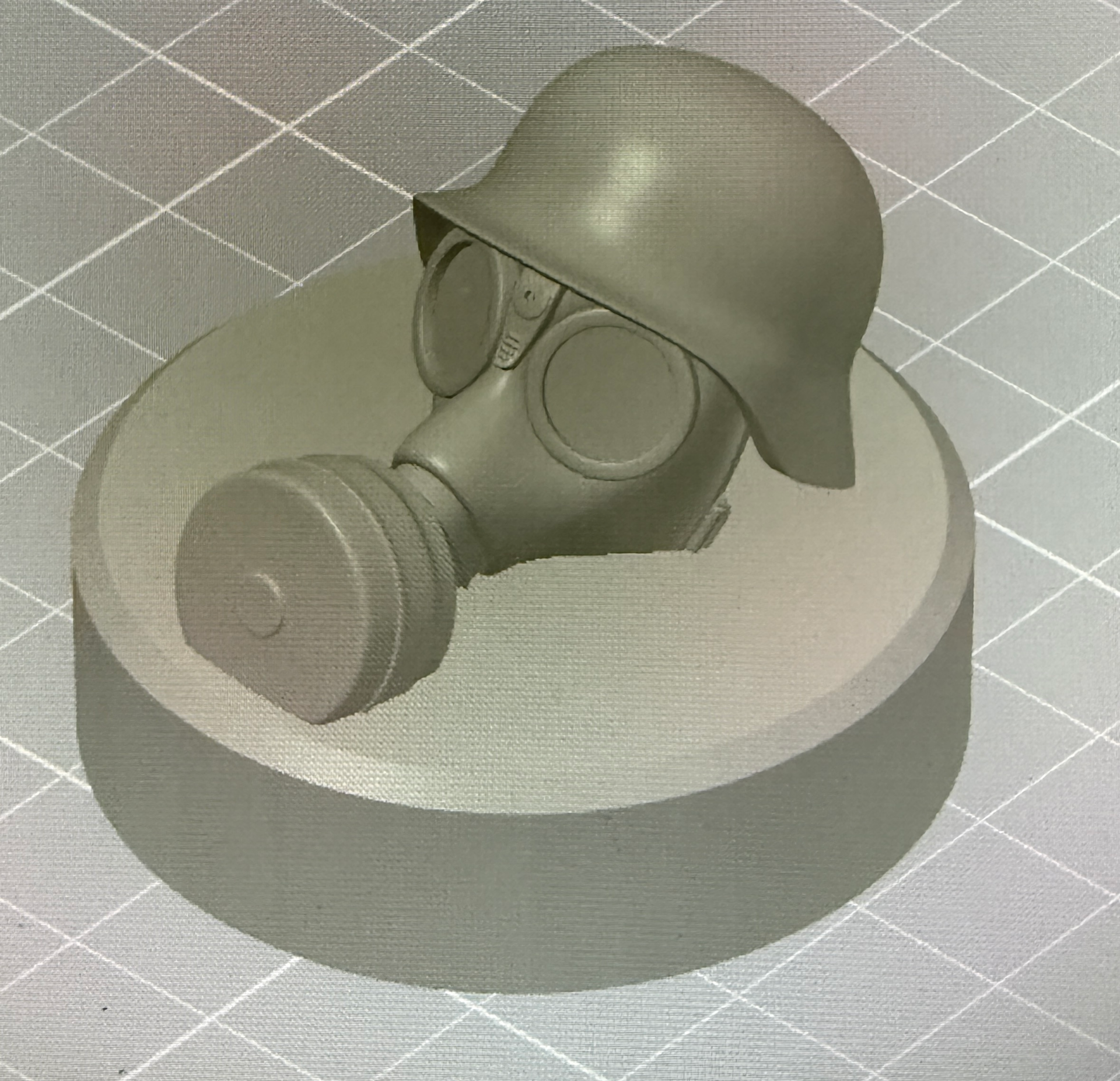 Flaschendeckel mit <sthlhelm und gasmaske