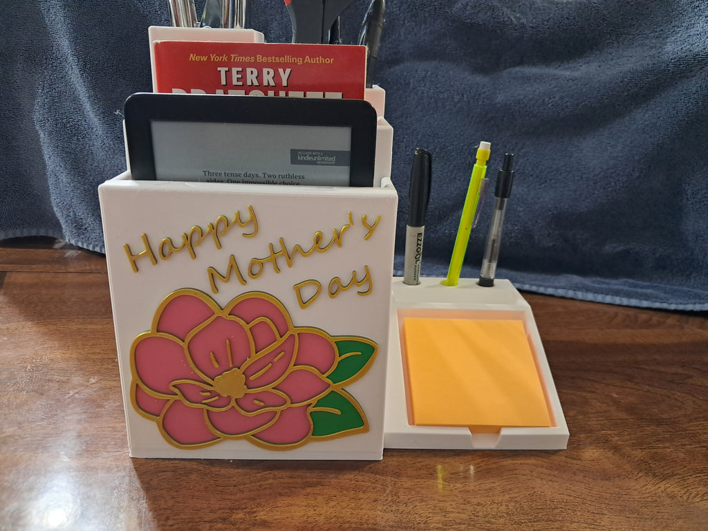 Desk Decor System with Interchangeable Faceplates