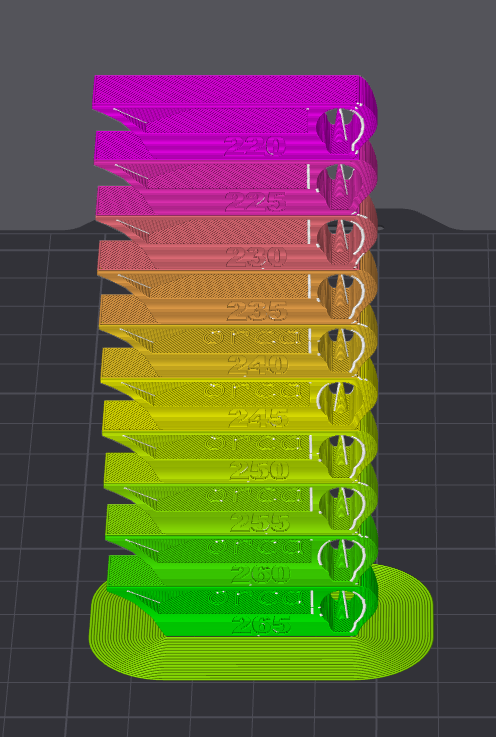 Bambu Studio PETG Temperature Test Tower