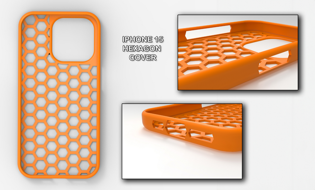 Iphone 15 PRO - Cover Hexagon design
